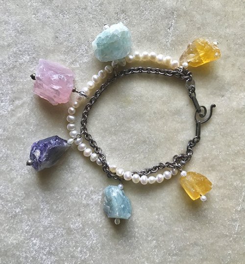 Nancy Chase's Color Inspiration - Mermaid's Treasure - , Wire Jewelry Design, Design, color inspiration bracelet
